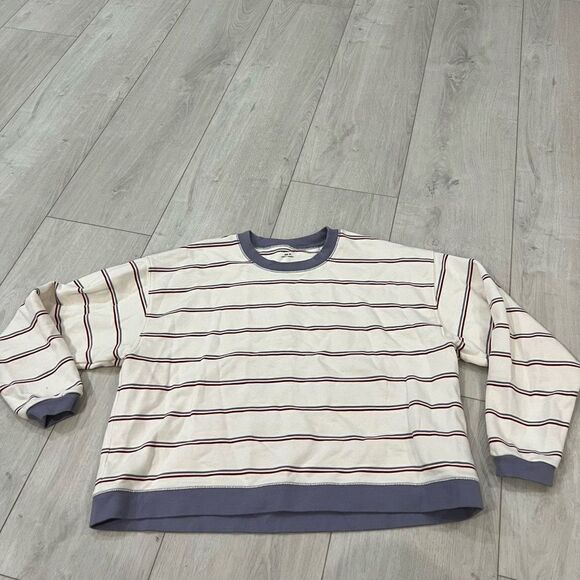 Madewell (Re)sourced Cotton Swing Sweatshirt in Stripe size M - Picture 1 of 7